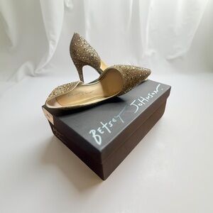 Betsey Johnson Glittering Gold Heels